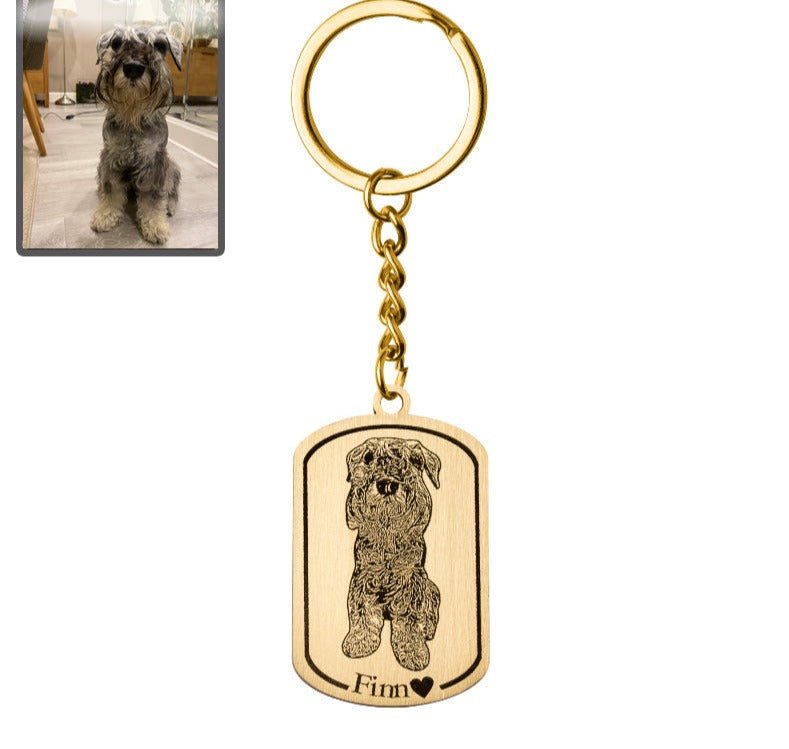 Llavero medallón silueta perro