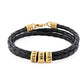 Bracciale Uomo in Pelle Nera – Personalizzabile con Finiture in Argento o Oro 