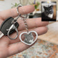 Silhouette cat heart keyring